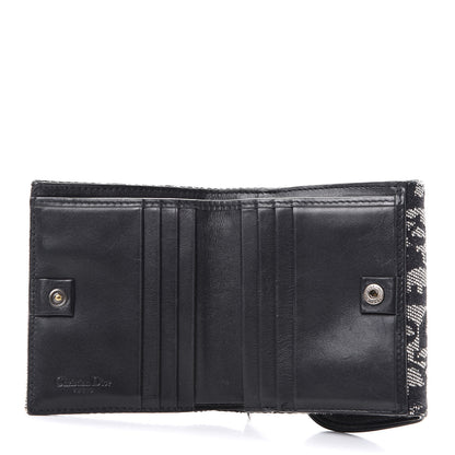 Christian Dior Monogram Compact Saddle Wallet Black 5 of 7