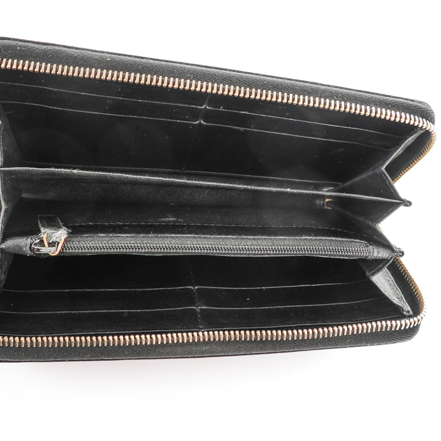Saint Laurent Textured Patent Monogram Belle De Jour Zip Around Wallet Black 5 of 7