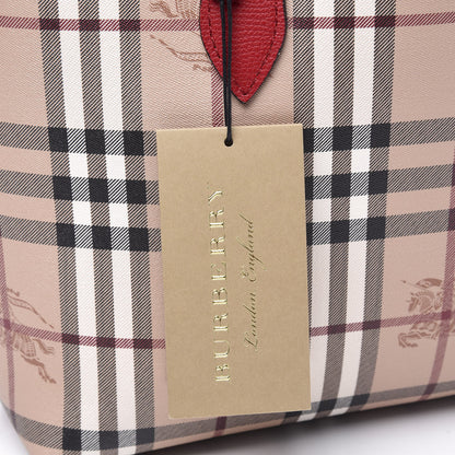 Burberry Grainy Calfskin Haymarket Check Small Reversible Tote Red 10 of 10
