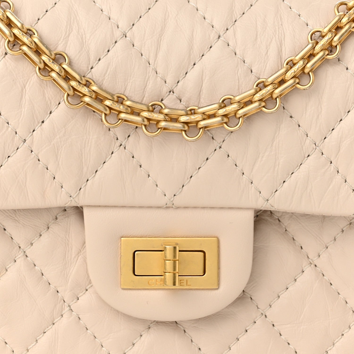 Chanel Aged Calfskin Quilted 2.55 Reissue Mini Flap Light Beige 8 of 12