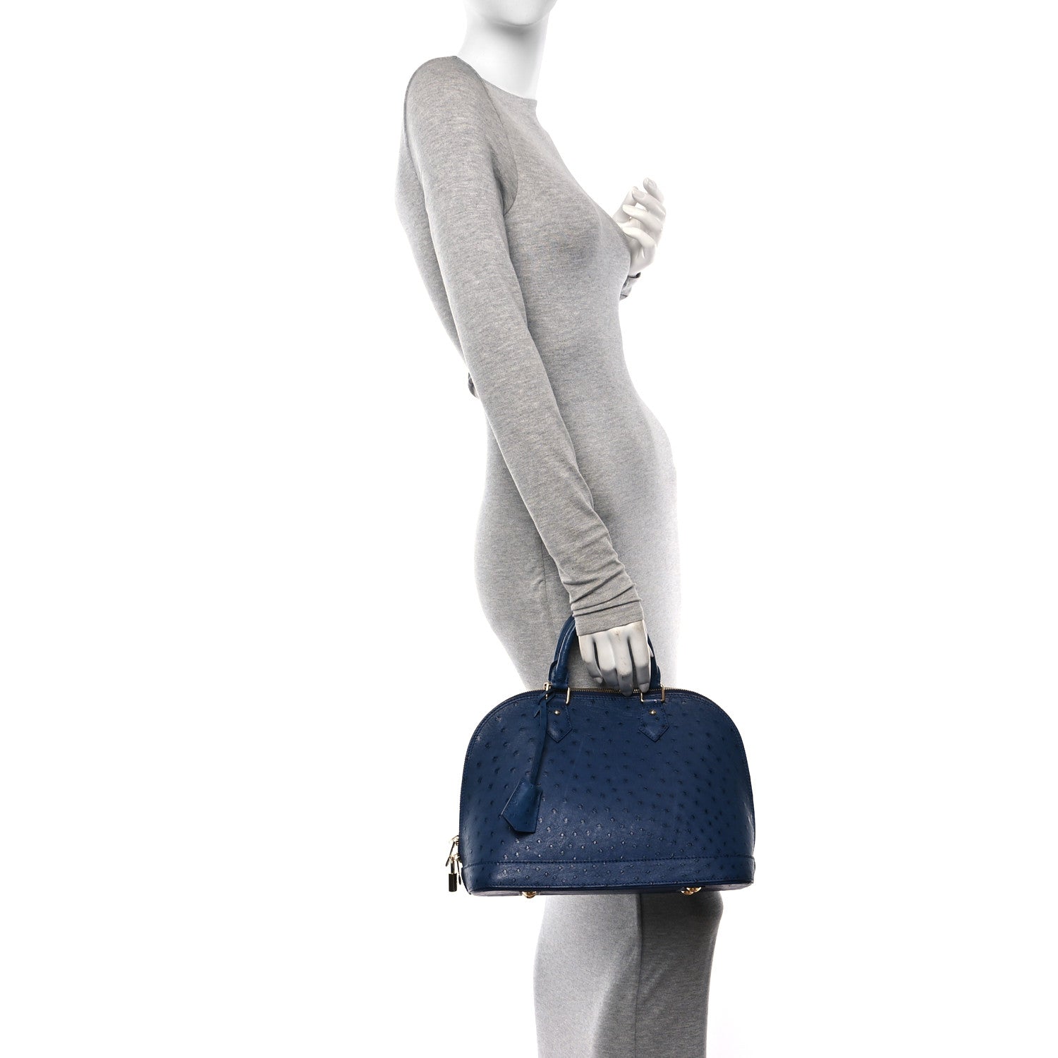 Louis Vuitton Ostrich Alma PM Indigo 2 of 11