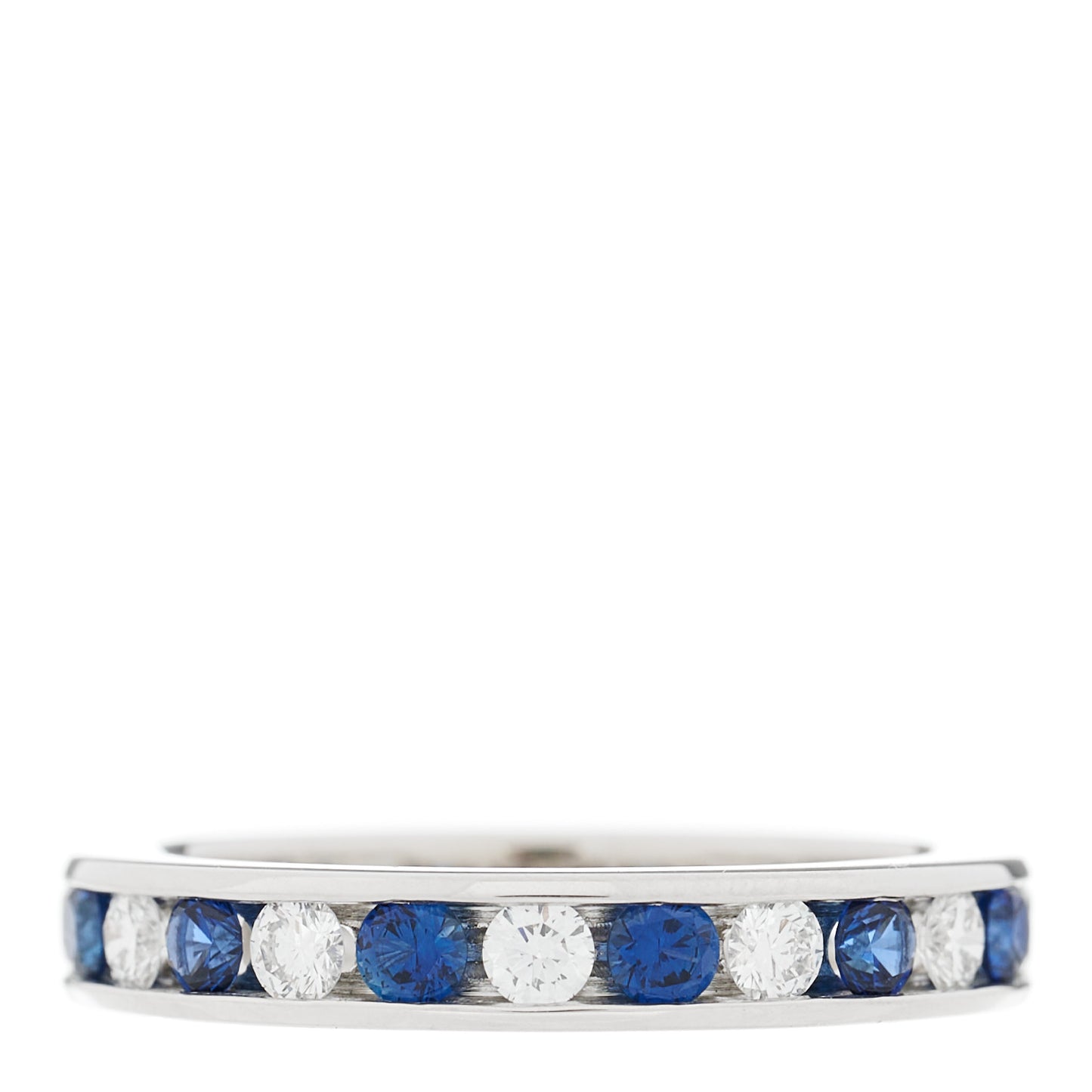 Platinum Diamond Blue Sapphire Eternity Band Ring 48 4.5