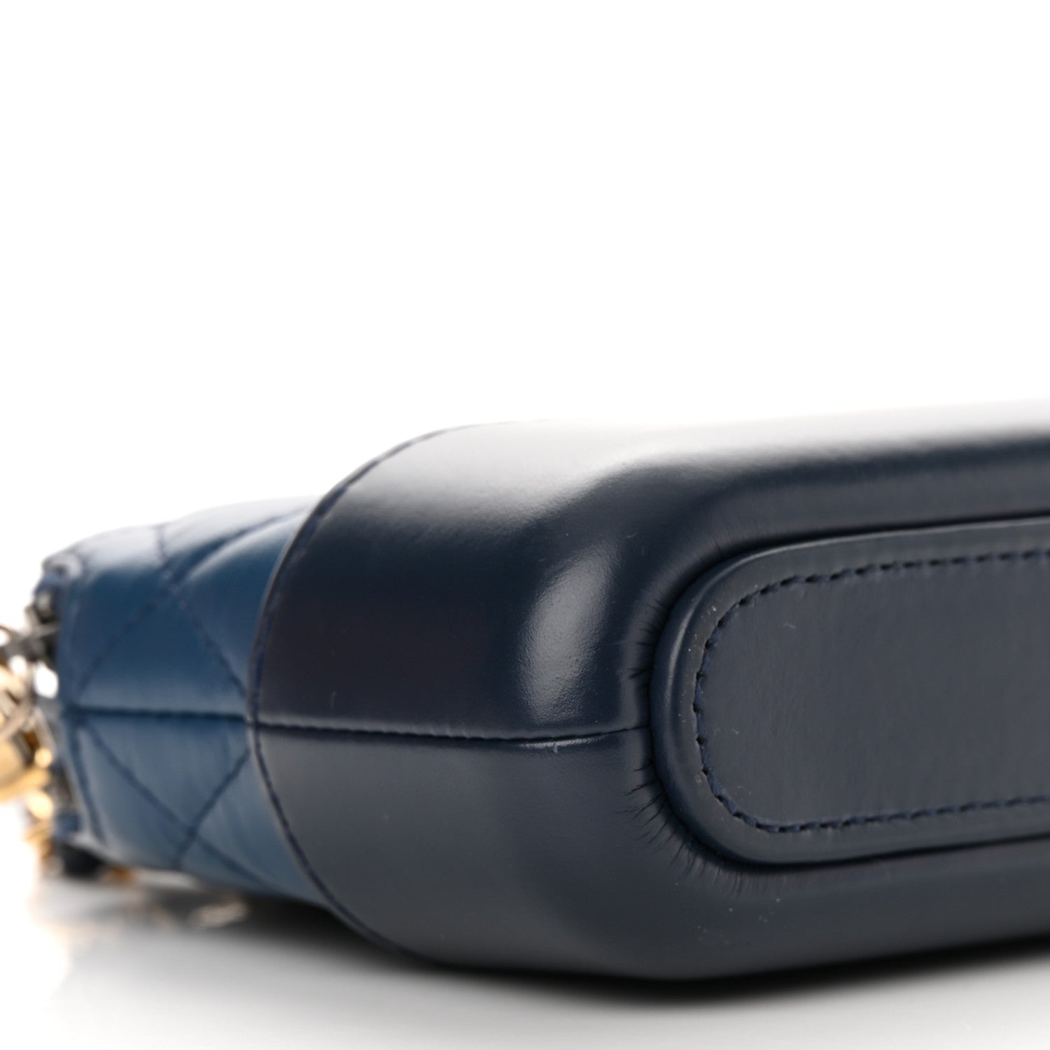 Chanel Aged Calfskin Quilted Small Gabrielle Clutch With Chain Navy Black 11 of 14