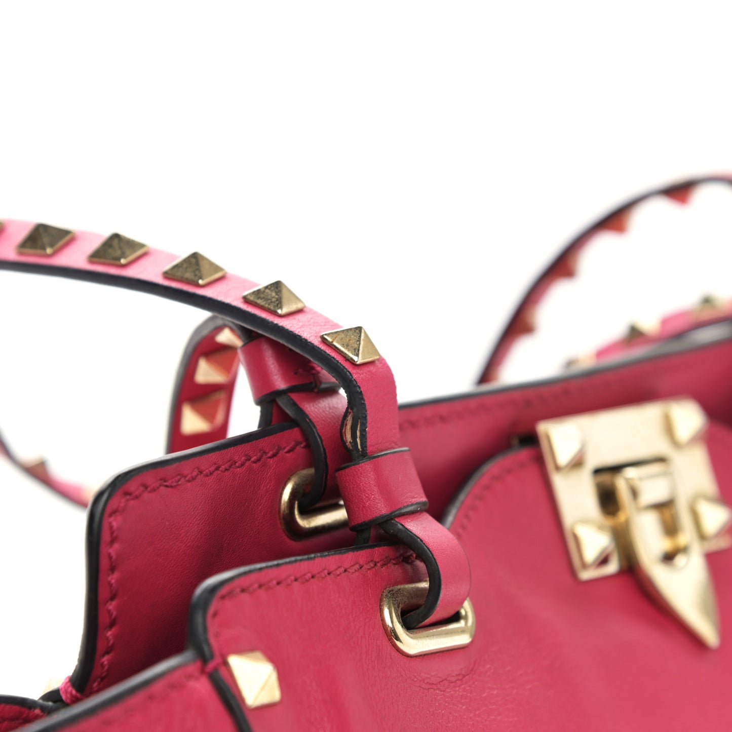 Vitello Small Rockstud Tote Cyclamin