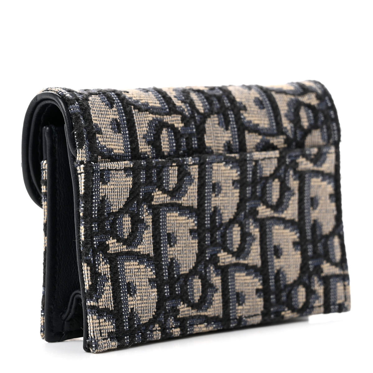 Christian Dior Oblique Saddle Card Holder Blue 3 of 8