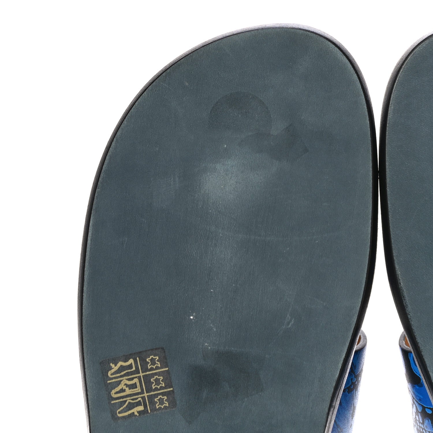 Hermes Calfskin Mens Peinture Fraiche Izmir Sandals 42.5 Bleu Electrique 11 of 16