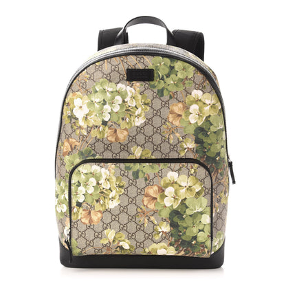 Gucci GG Supreme Monogram Blooms Medium Day Backpack Beige New Military Black 1 of 9