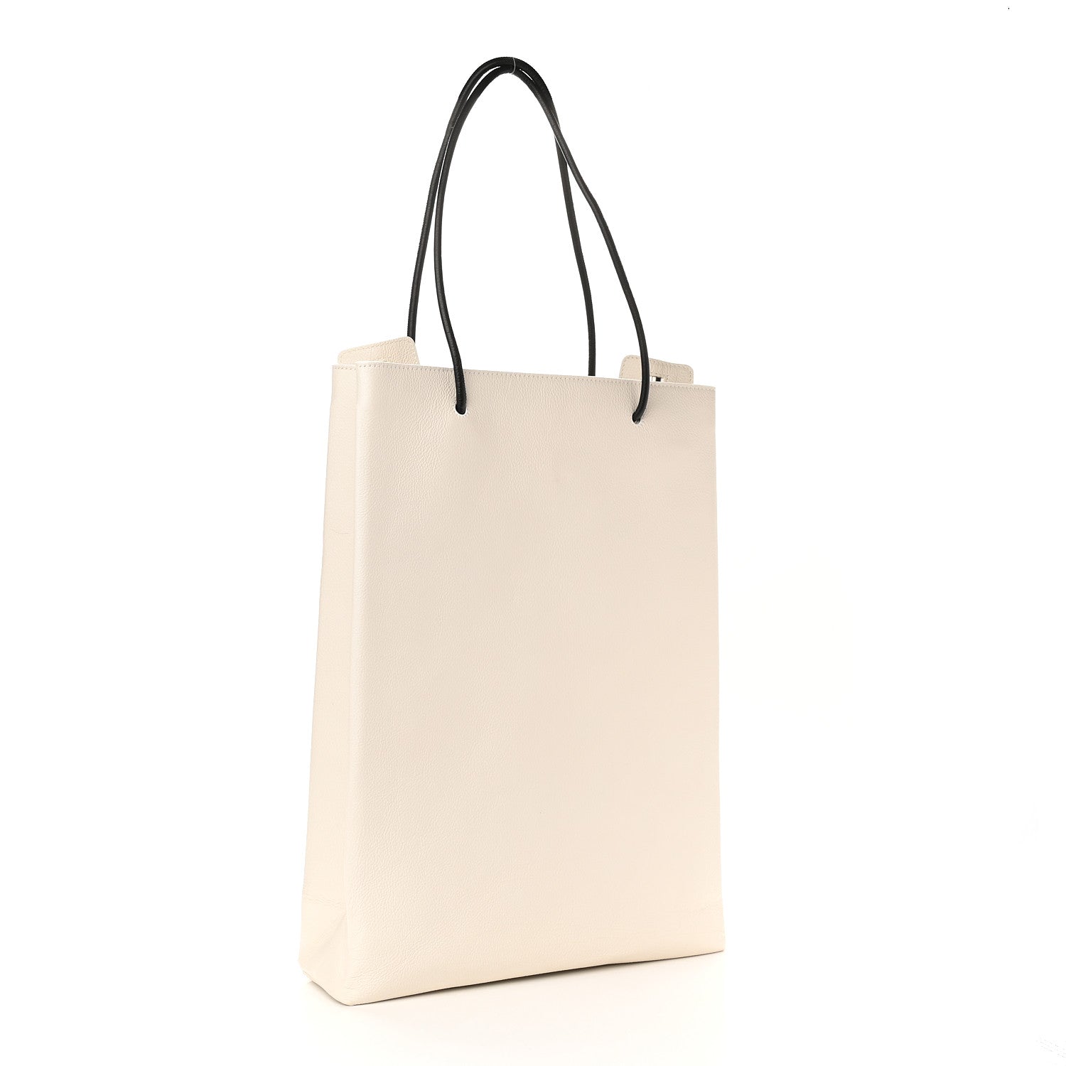 Balenciaga Calfskin Medium Logo North South Shopping Tote White 3 of 9