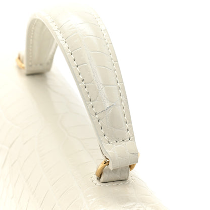 Saint Laurent Crocodile Embossed Mini Classic Monogram Cassandra Top Handle Crema Soft 11 of 11