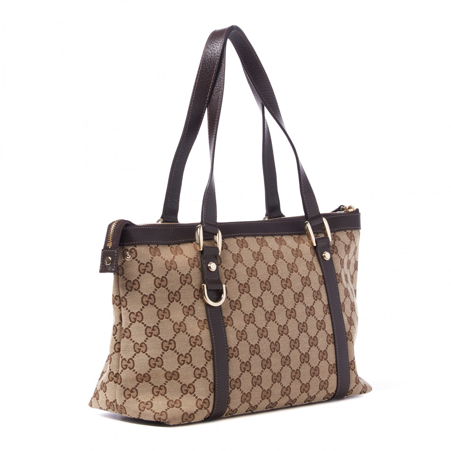 Monogram Medium Abbey Tote Dark Brown