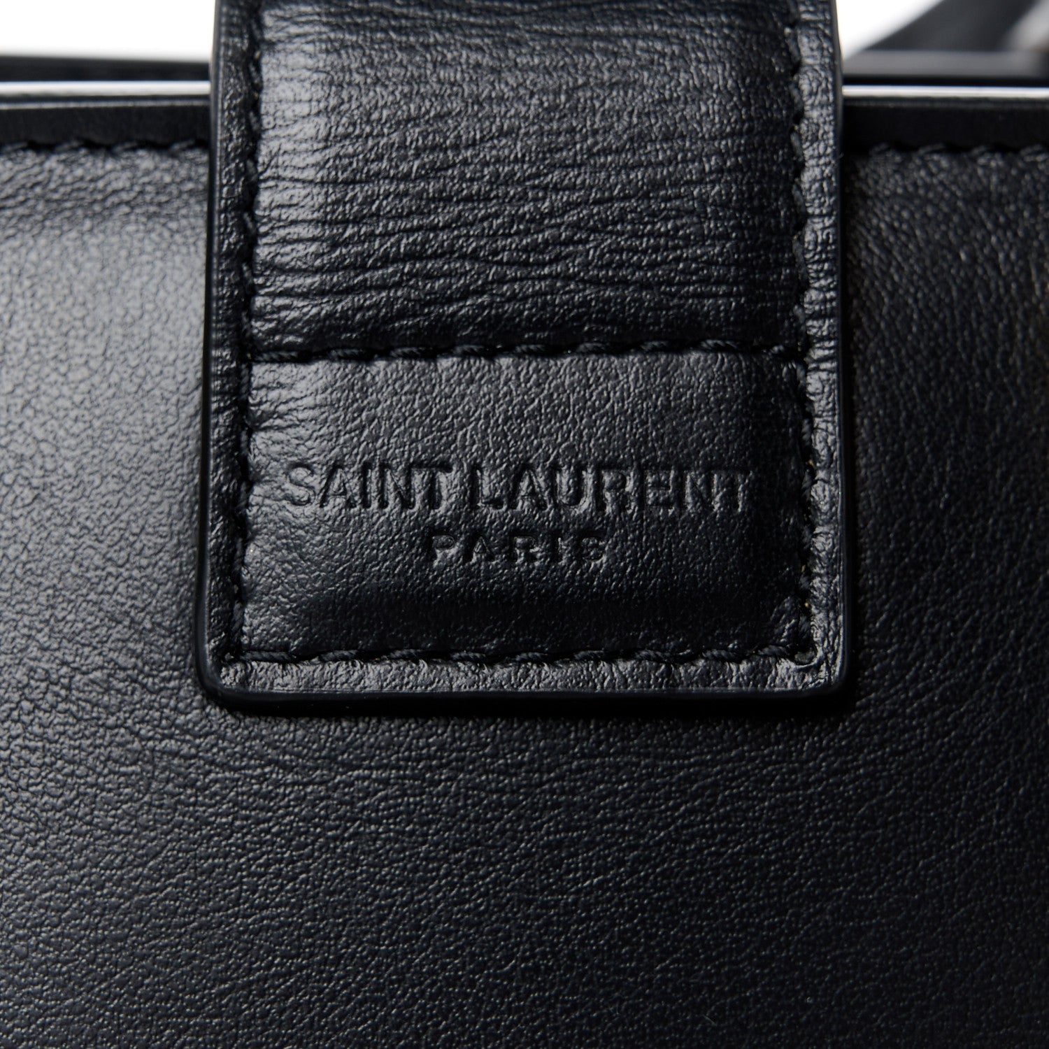 Saint Laurent Calfskin Monogram Baby Cabas Black 9 of 12