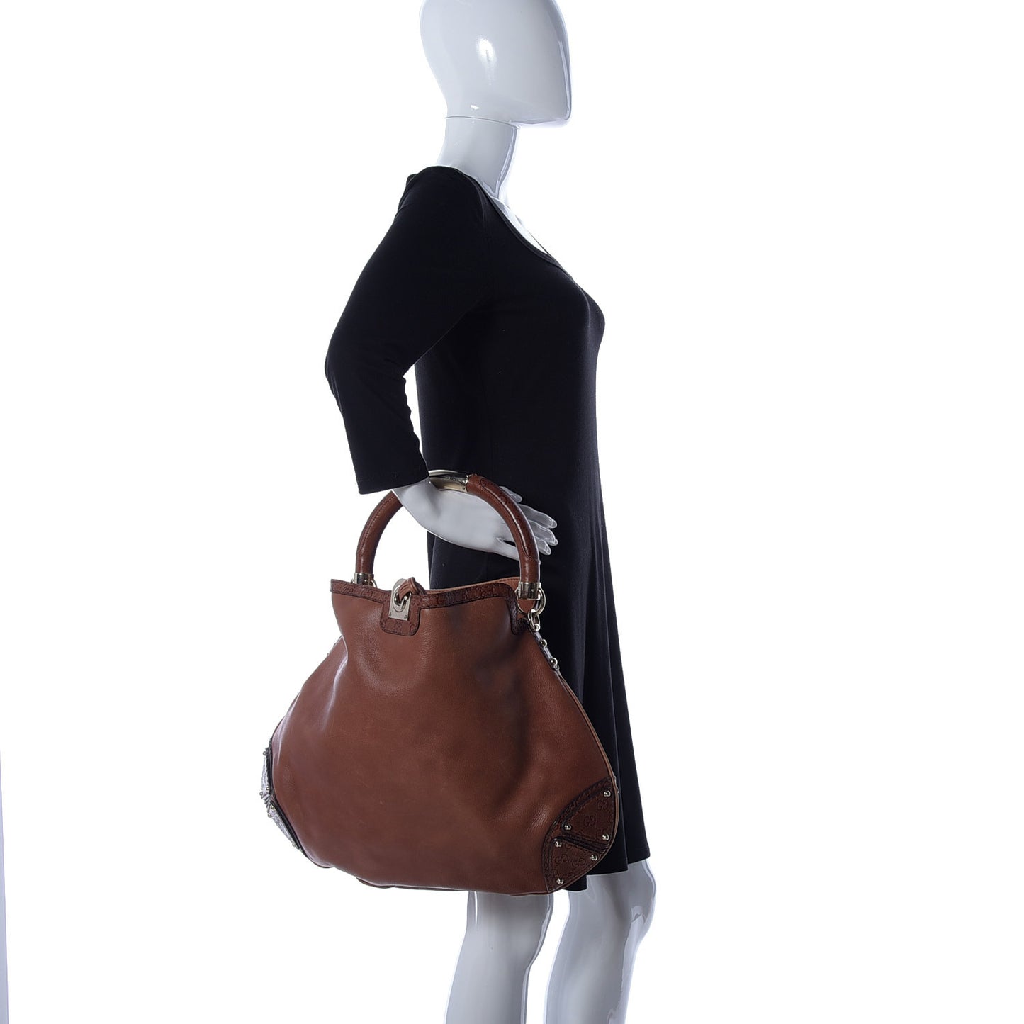 Calfskin Large Indy Top Handle Hobo Brown