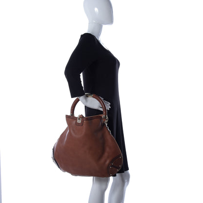 Gucci Calfskin Large Indy Top Handle Hobo Brown 3 of 10