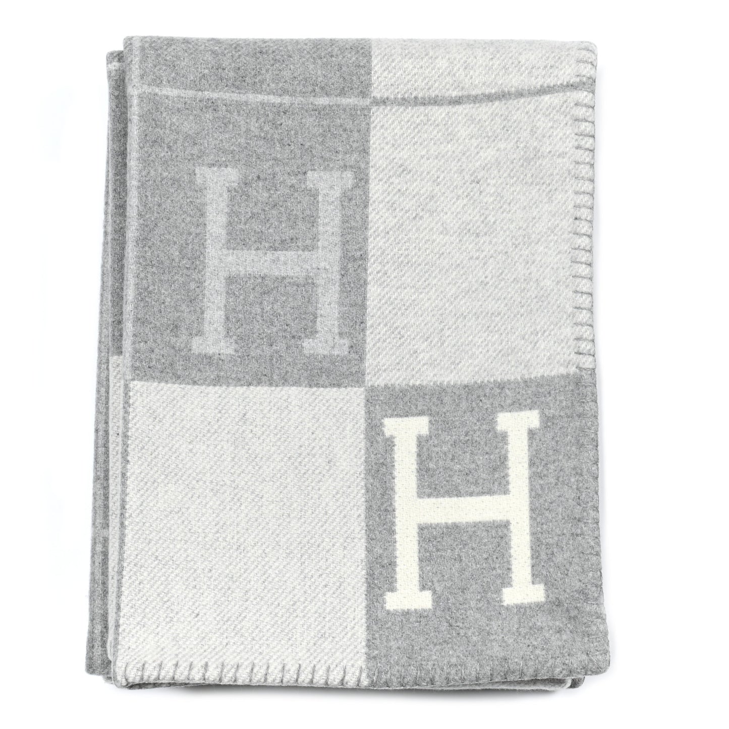 Wool Cashmere Avalon III Blanket Ecru Gris Clair