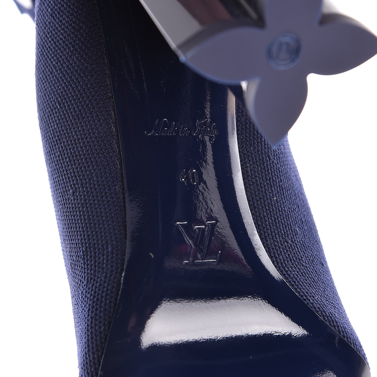 Louis Vuitton Monogram Stretch Fabric Silhouette Ankle Boots 40 Navy 6 of 9