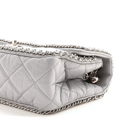 Chanel Crumpled Calfskin Medium Chain All Over Flap Grey 10 of 11