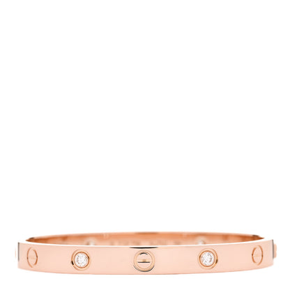 Cartier 18K Pink Gold 4 Diamond LOVE Bracelet 16 1 of 6