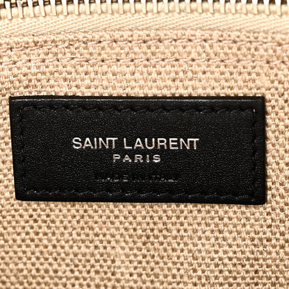 Saint Laurent Linen Calfskin Small Rive Gauche Tote Greggio Natural 6 of 9