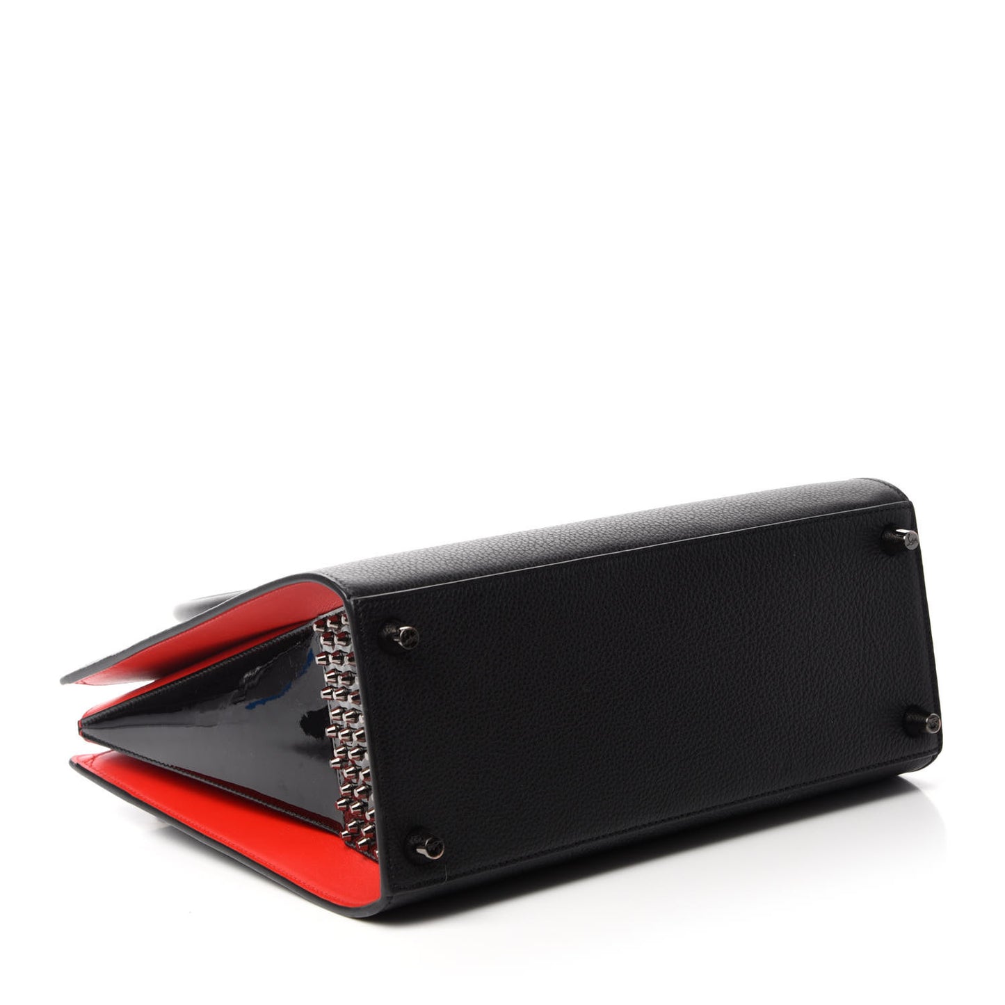 Calfskin Empire Patent Studded Medium Paloma Black