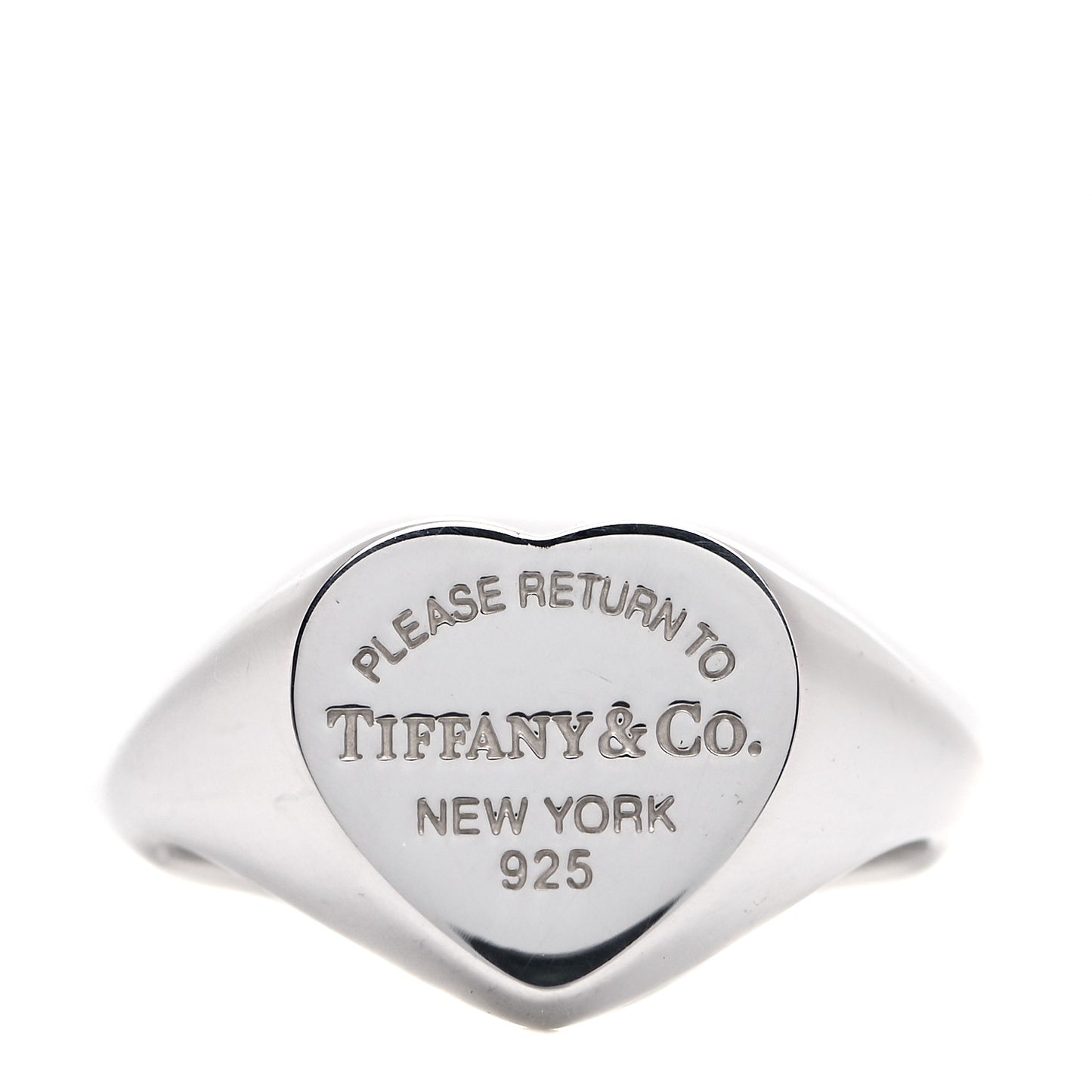 Sterling Silver Return to Tiffany Heart Signet Ring 50 5.25