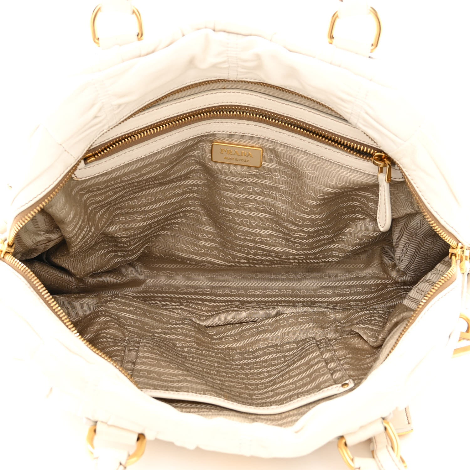 Prada Nappa Gaufre Shopping Satchel White 5 of 28