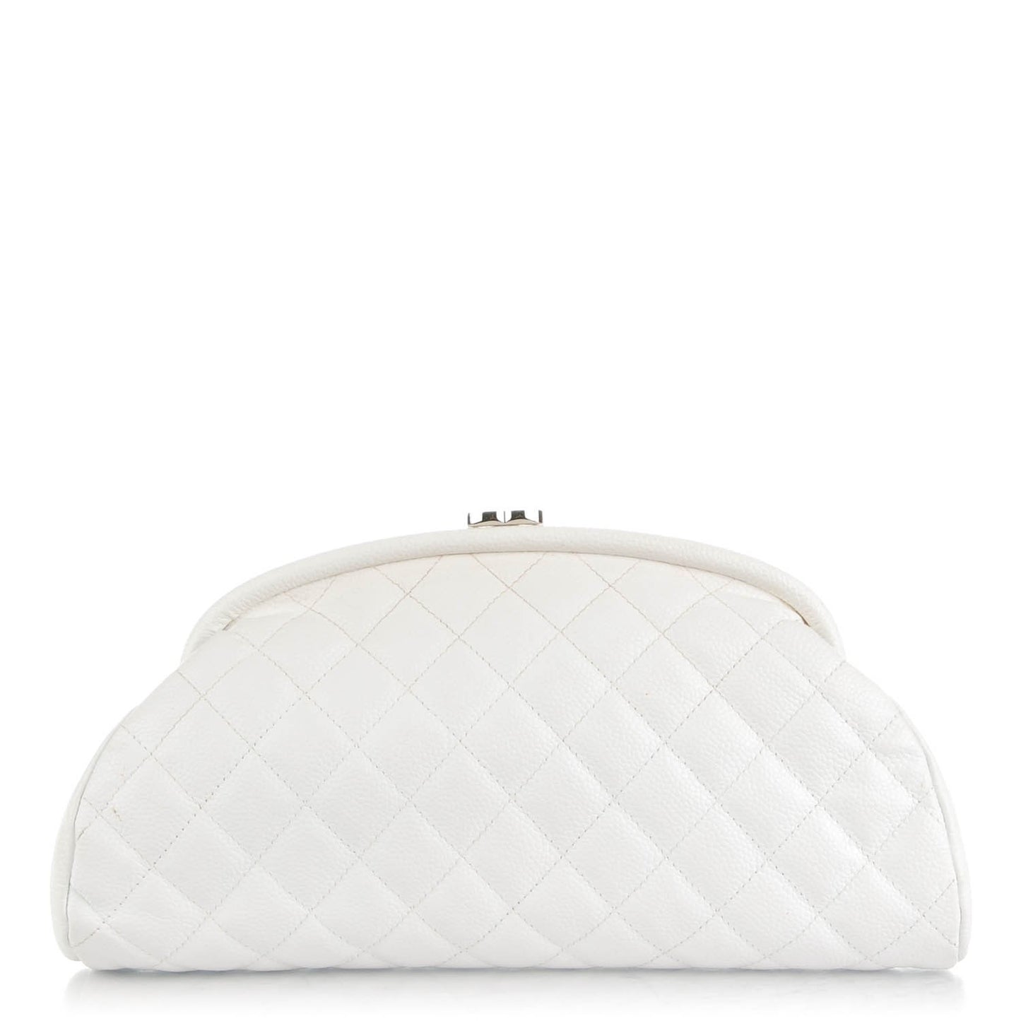 Caviar Quilted Timeless Clutch White