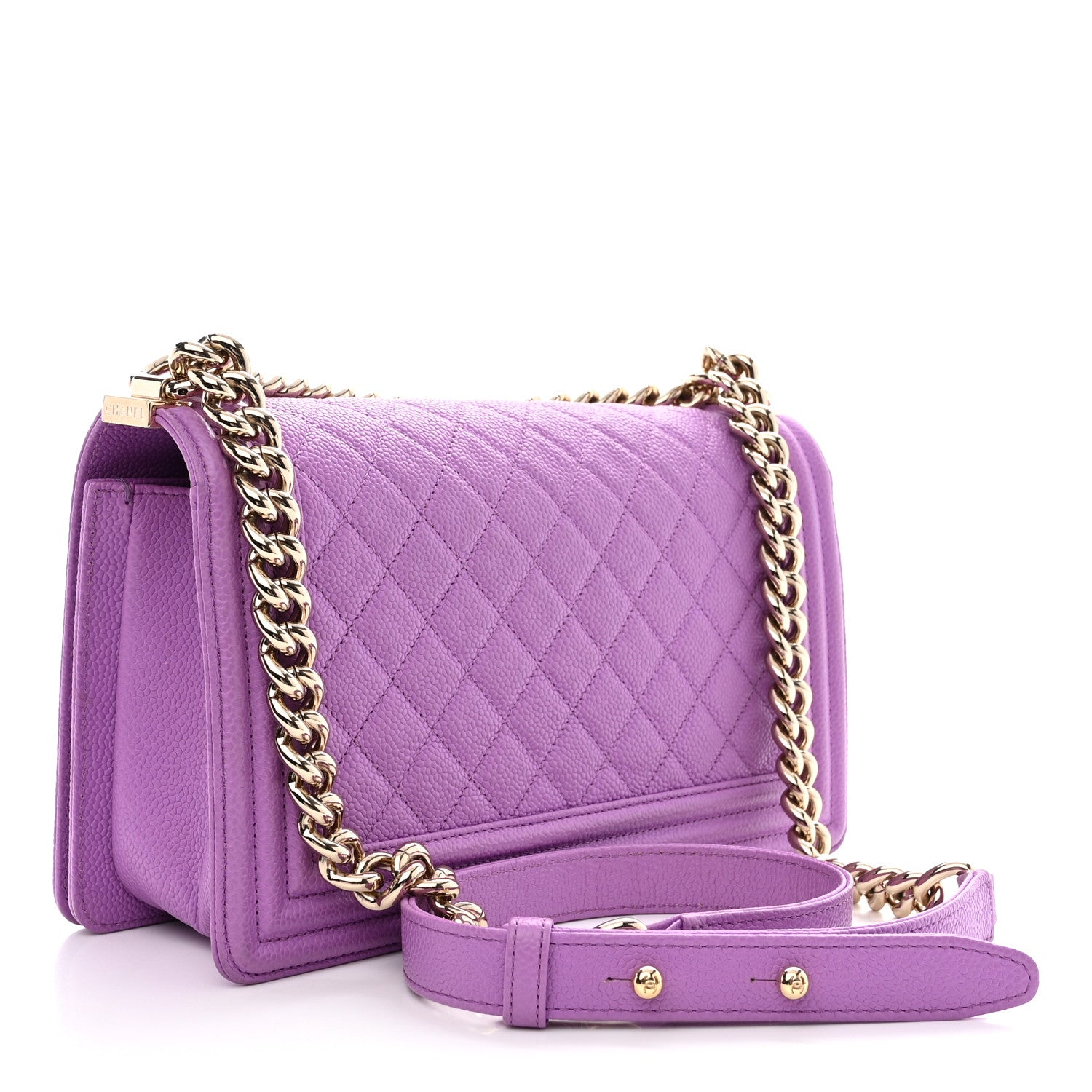 Chanel Caviar Quilted Medium Boy Flap Purple 3 of 11