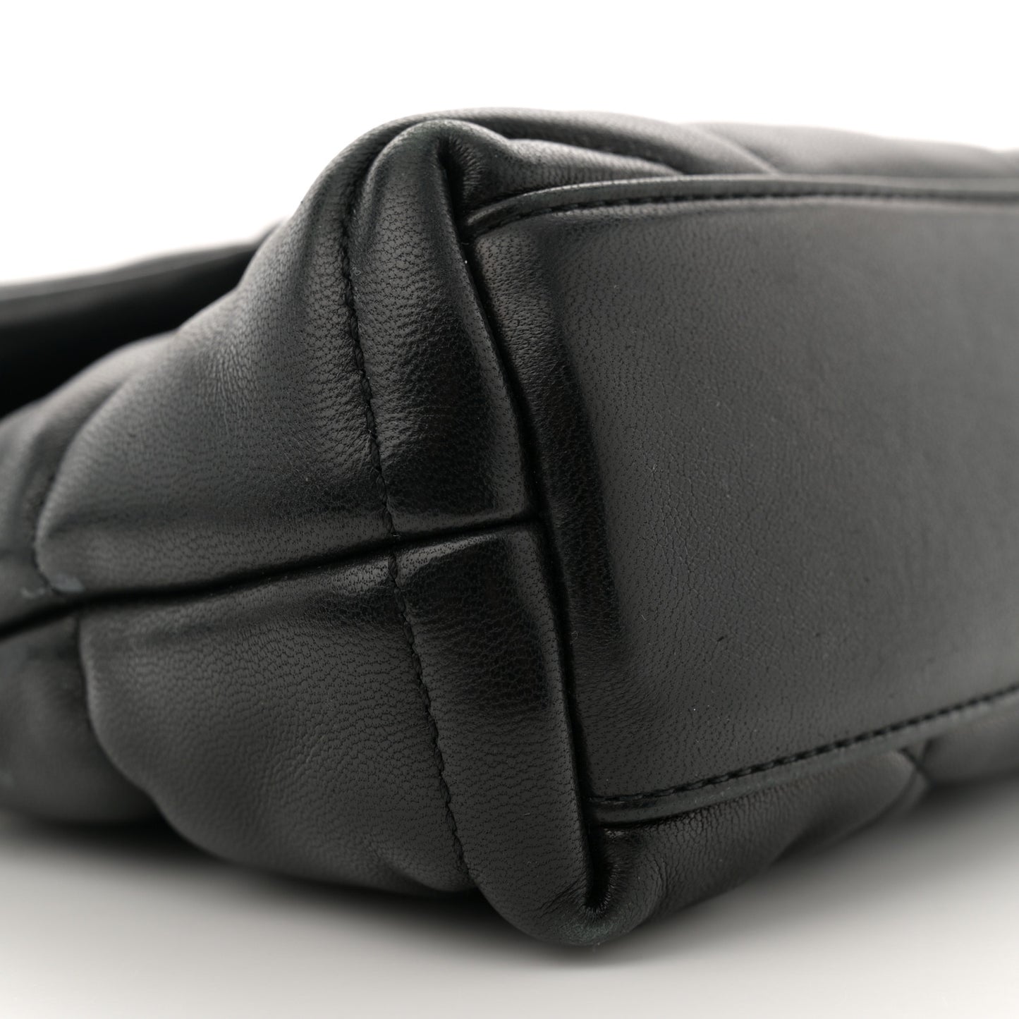 Lambskin Quilted Toy Loulou Puffer Monogram Chain Satchel Black