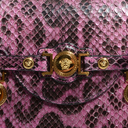 Versace Watersnake Embossed Large Signature Tote Red 8 of 8