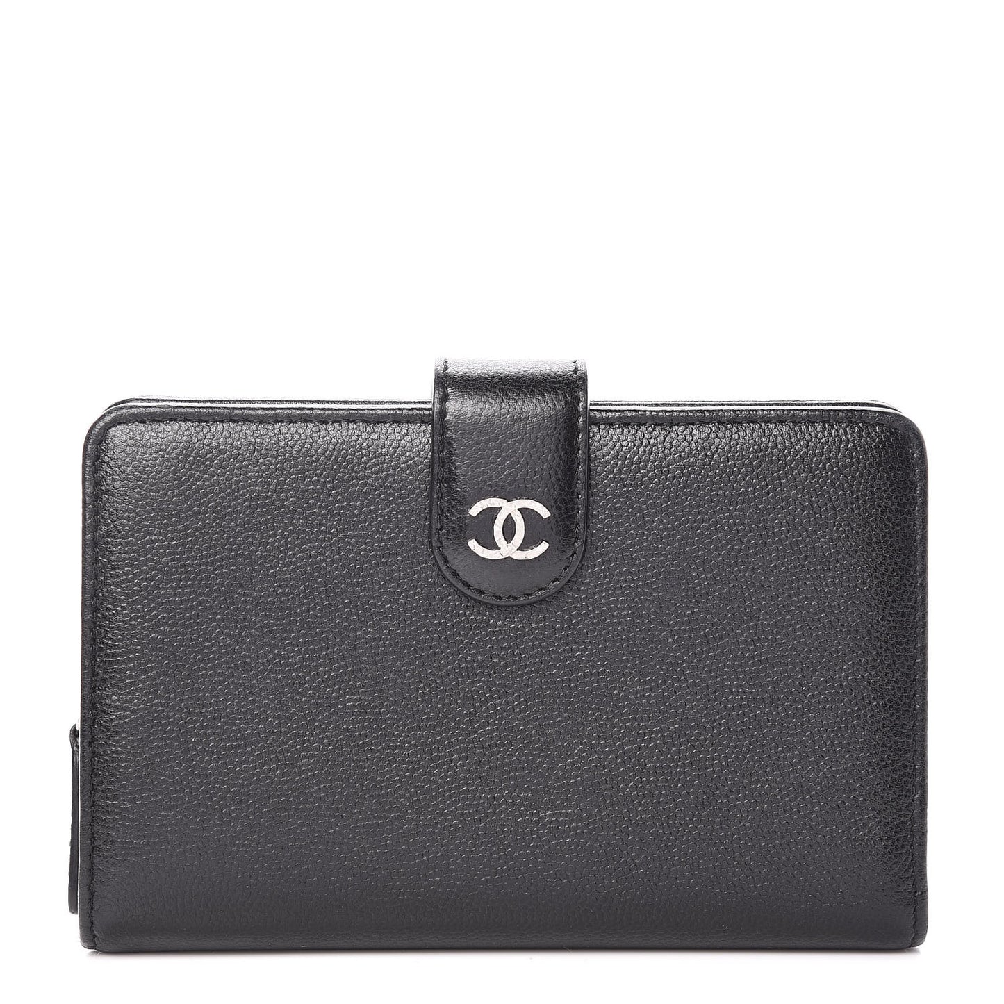 Caviar Sevruga Large Zip Pocket Wallet Black