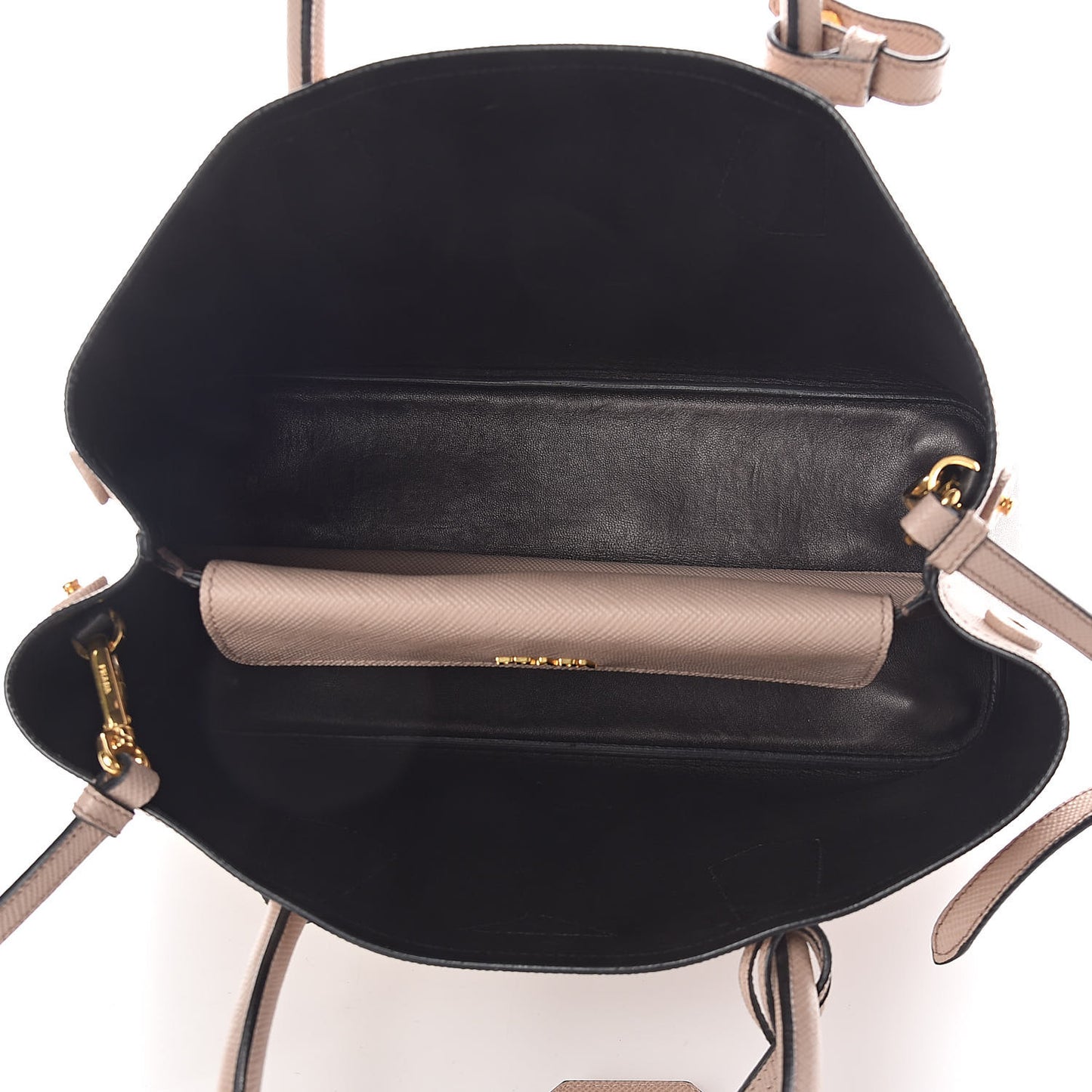 Saffiano Cuir Medium Double Bag Cammeo