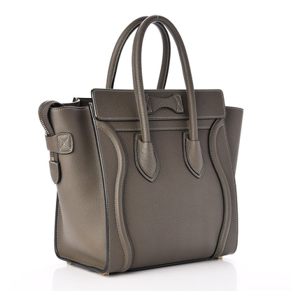 Celine Drummed Calfskin Micro Luggage Souris 3 of 7