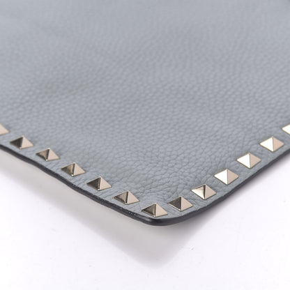 Valentino Garavani Pebbled Calfskin Large Rockstud Zip Pouch Nube 7 of 10