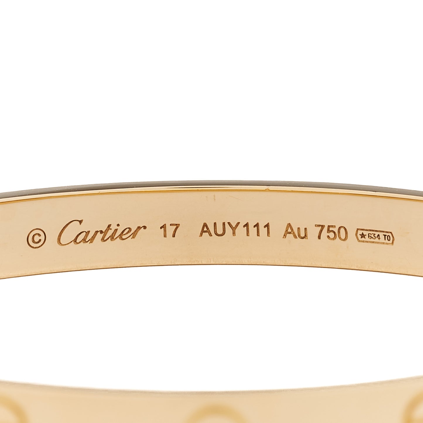 18K Yellow Gold LOVE Bracelet 17