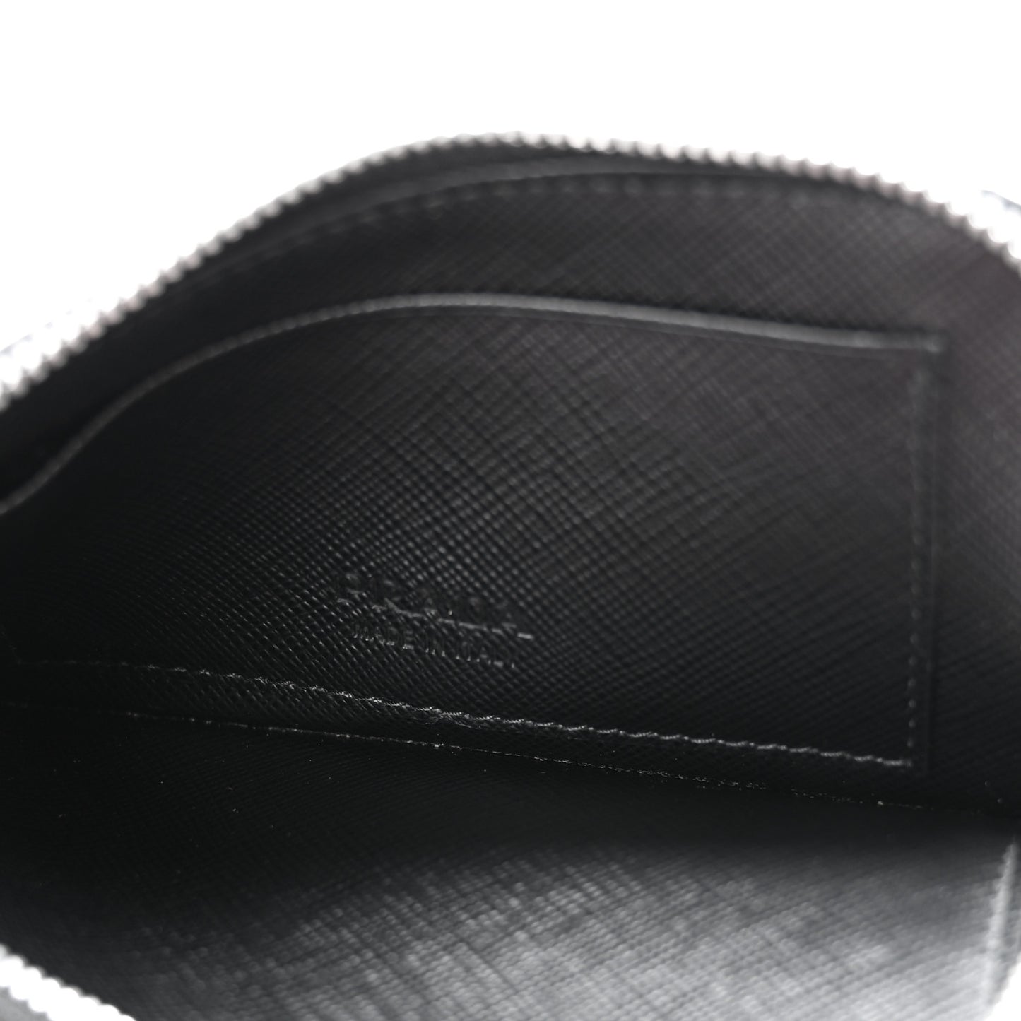 Saffiano Zip Card Holder Black