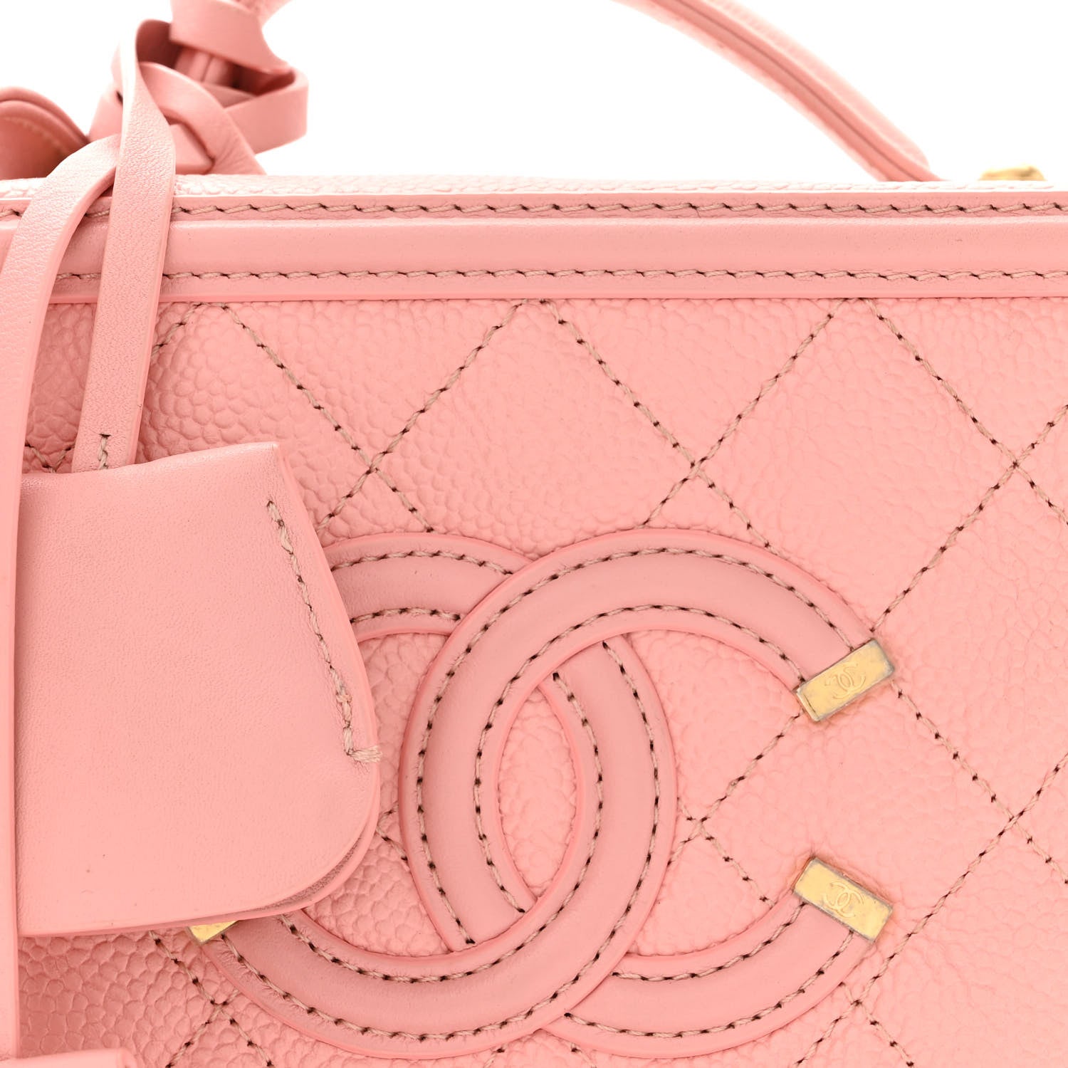 Chanel Caviar Quilted Small CC Filigree Vanity Case Pink 8 of 12