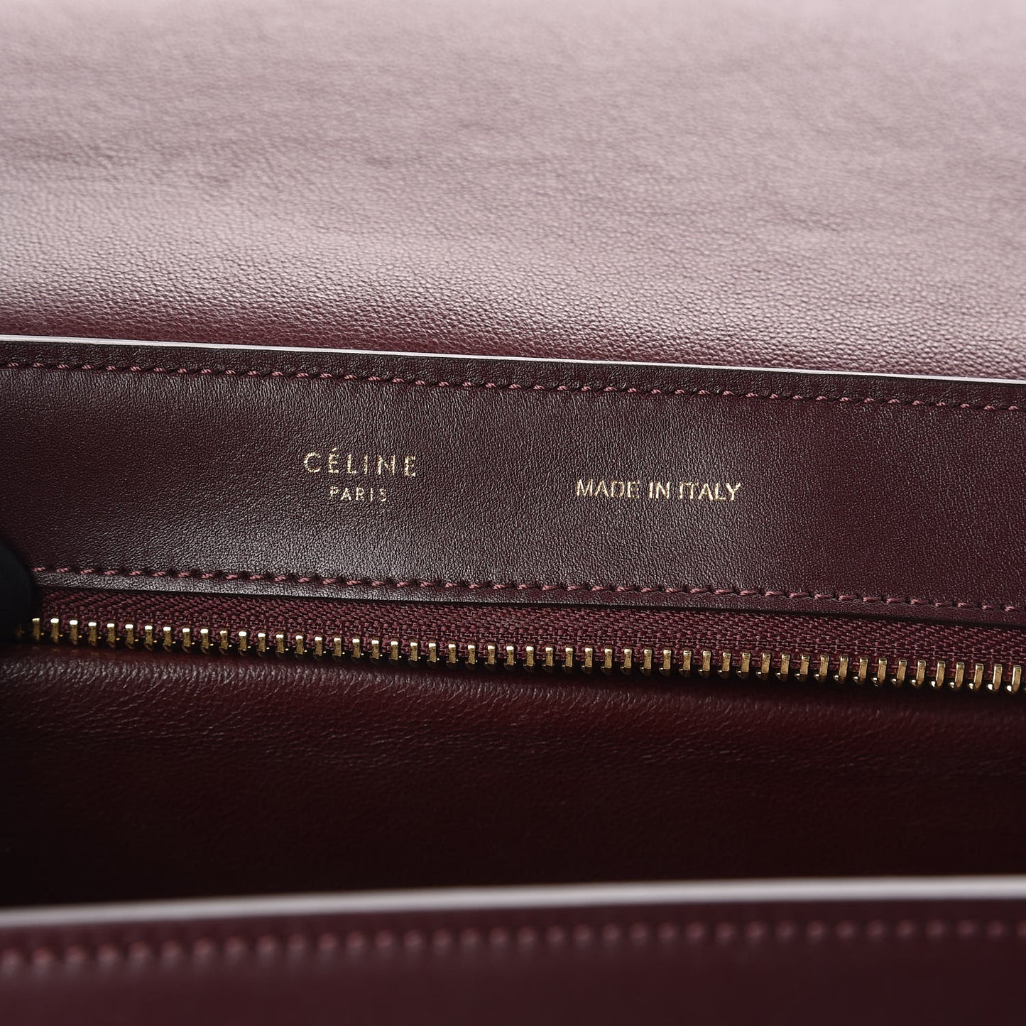 Smooth Calfskin Medium Tri-color Trapeze Orchid Burgundy Tan