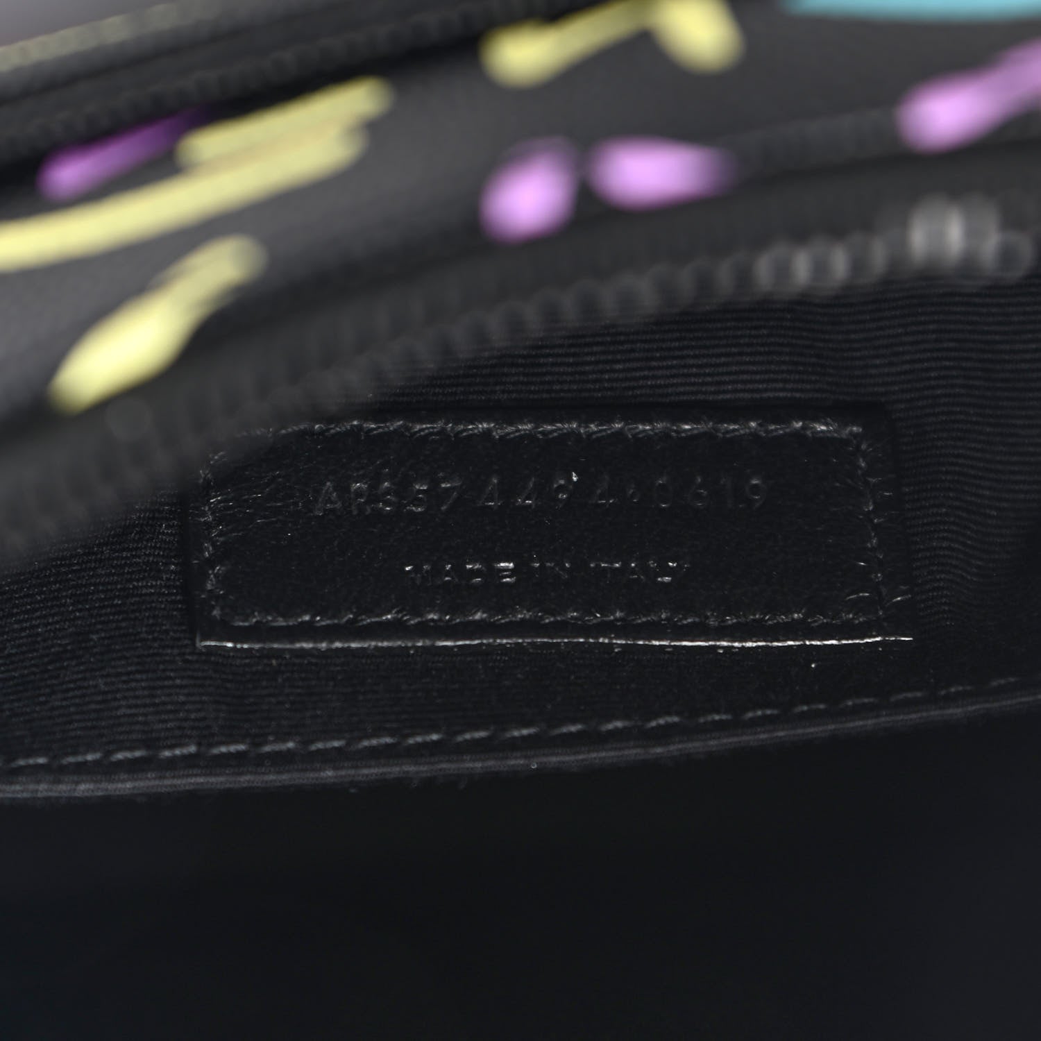 Saint Laurent Grain De Poudre Medium Classic Monogram Multicolor Graphic Print Lou Camera Bag Black 9 of 9