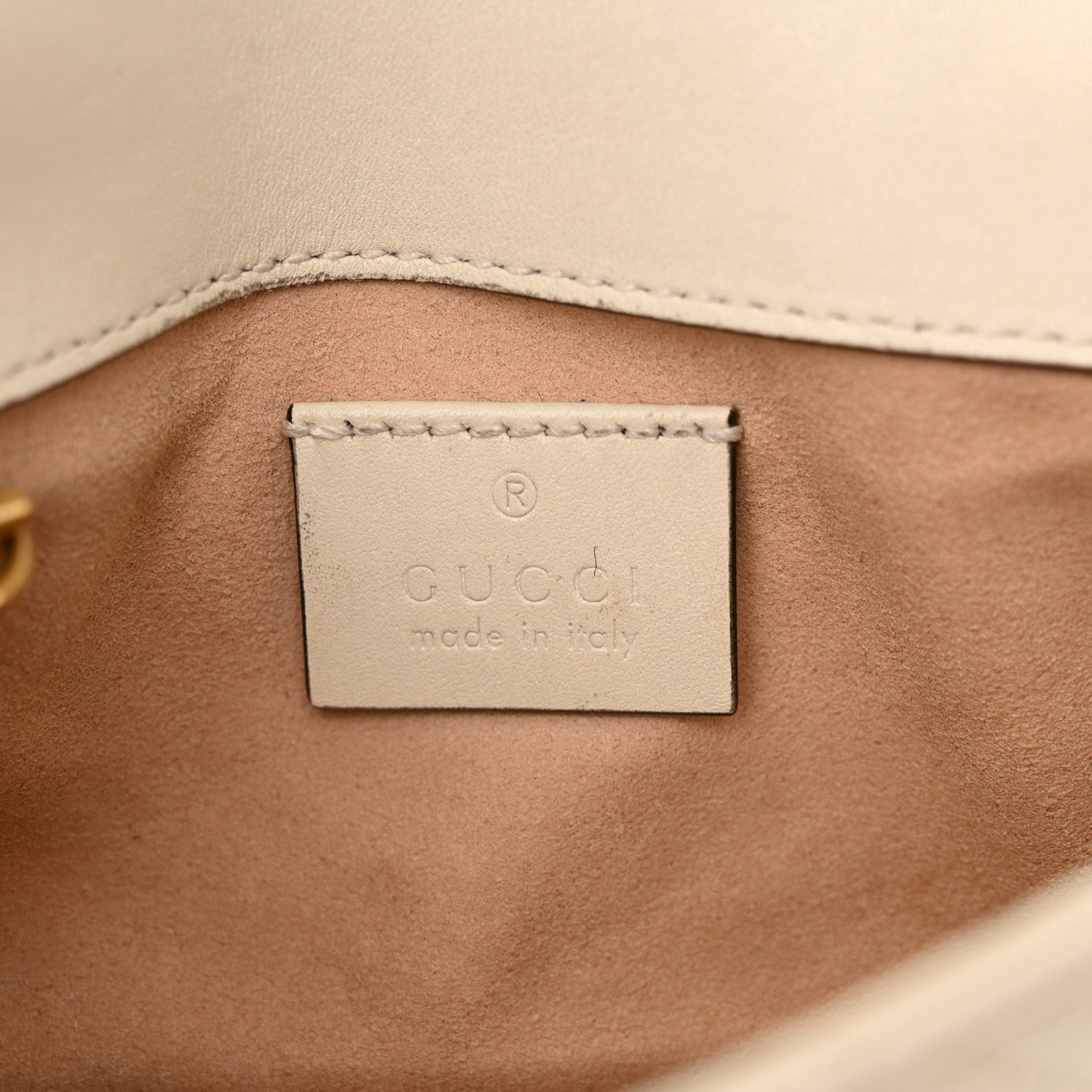 Gucci Calfskin Matelasse Super Mini GG Marmont Shoulder Bag White 6 of 14