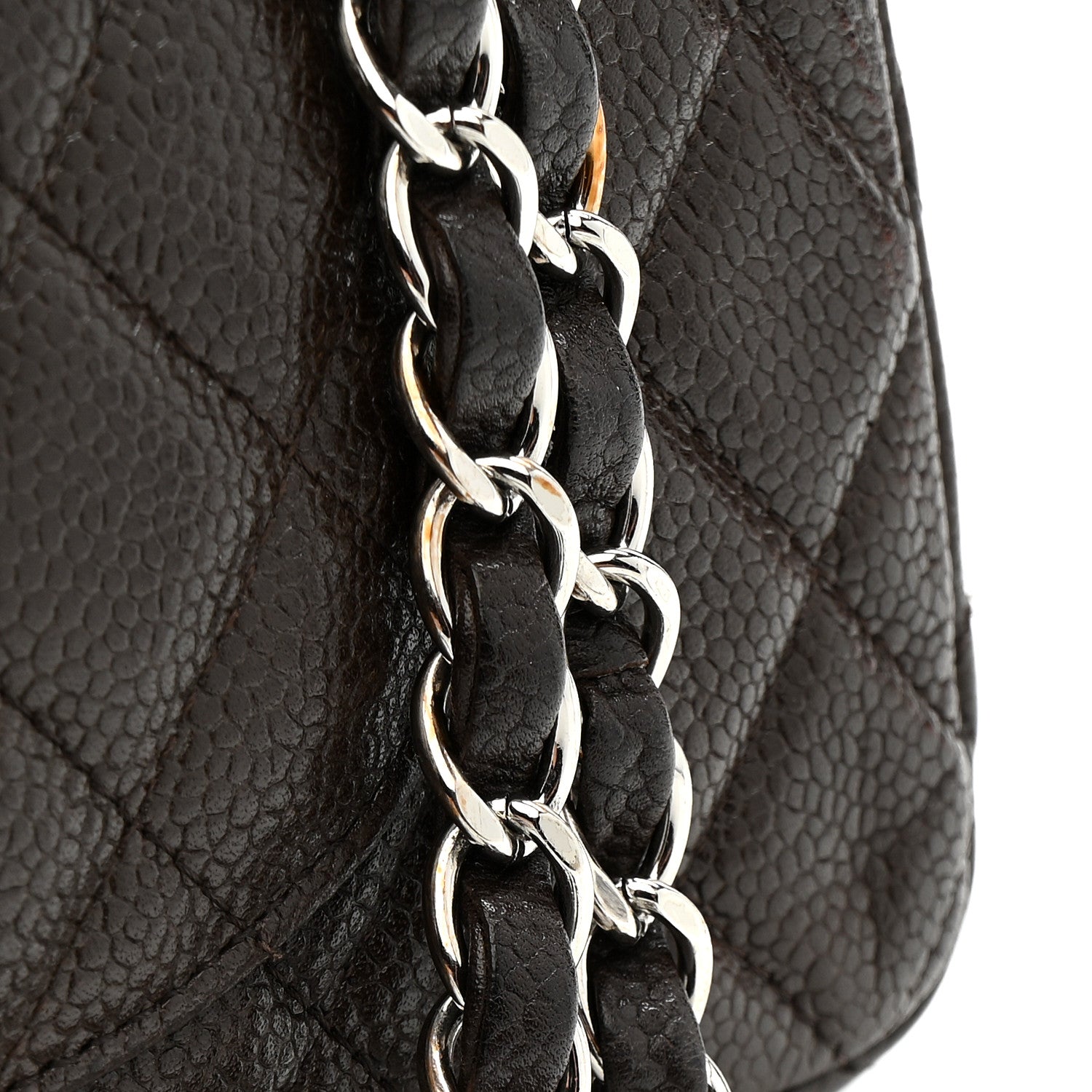 Chanel Caviar Quilted Medium Double Flap Brown 26 of 33
