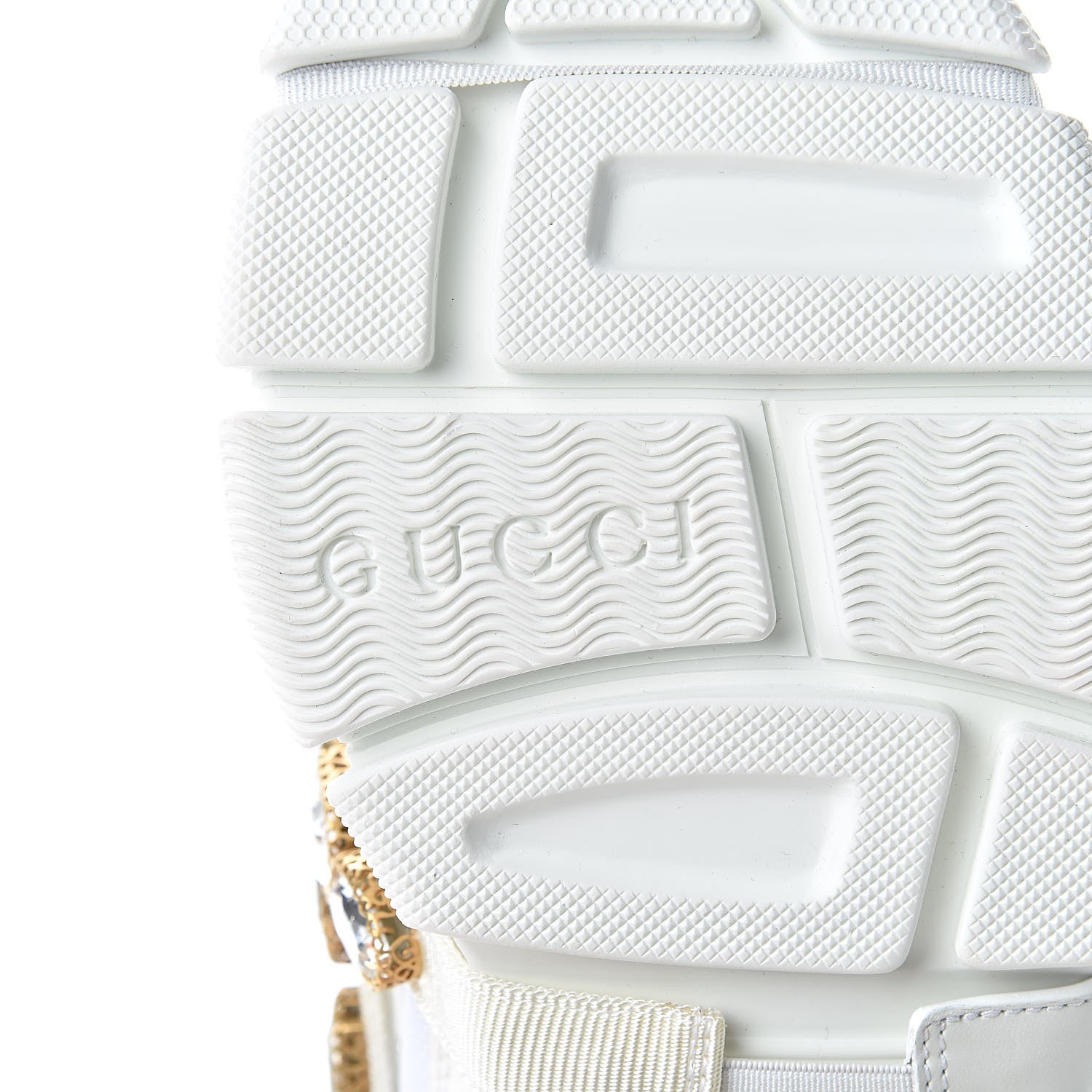 Gucci X SEGA Mesh Calfskin Suede Removable Crystals Womens Flashtrek Sneakers 37 Great White 7 of 11