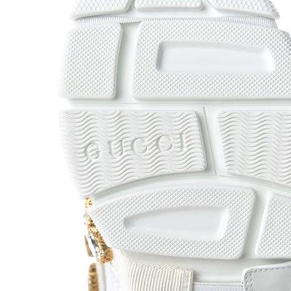 Gucci X SEGA Mesh Calfskin Suede Removable Crystals Womens Flashtrek Sneakers 37 Great White 7 of 11