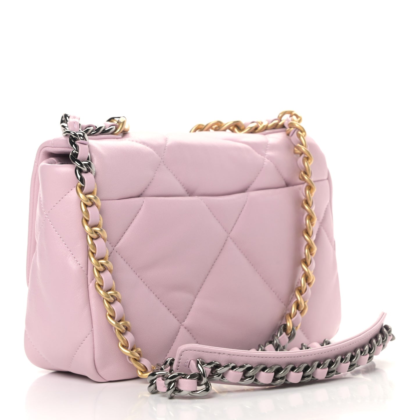 Lambskin Quilted Medium Chanel 19 Flap Light Pink
