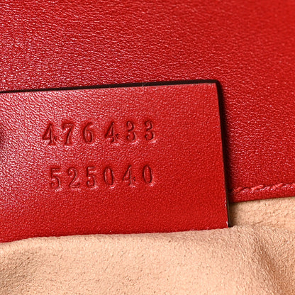 Gucci Calfskin Matelasse Super Mini GG Marmont Shoulder Bag Hibiscus Red 7 of 9