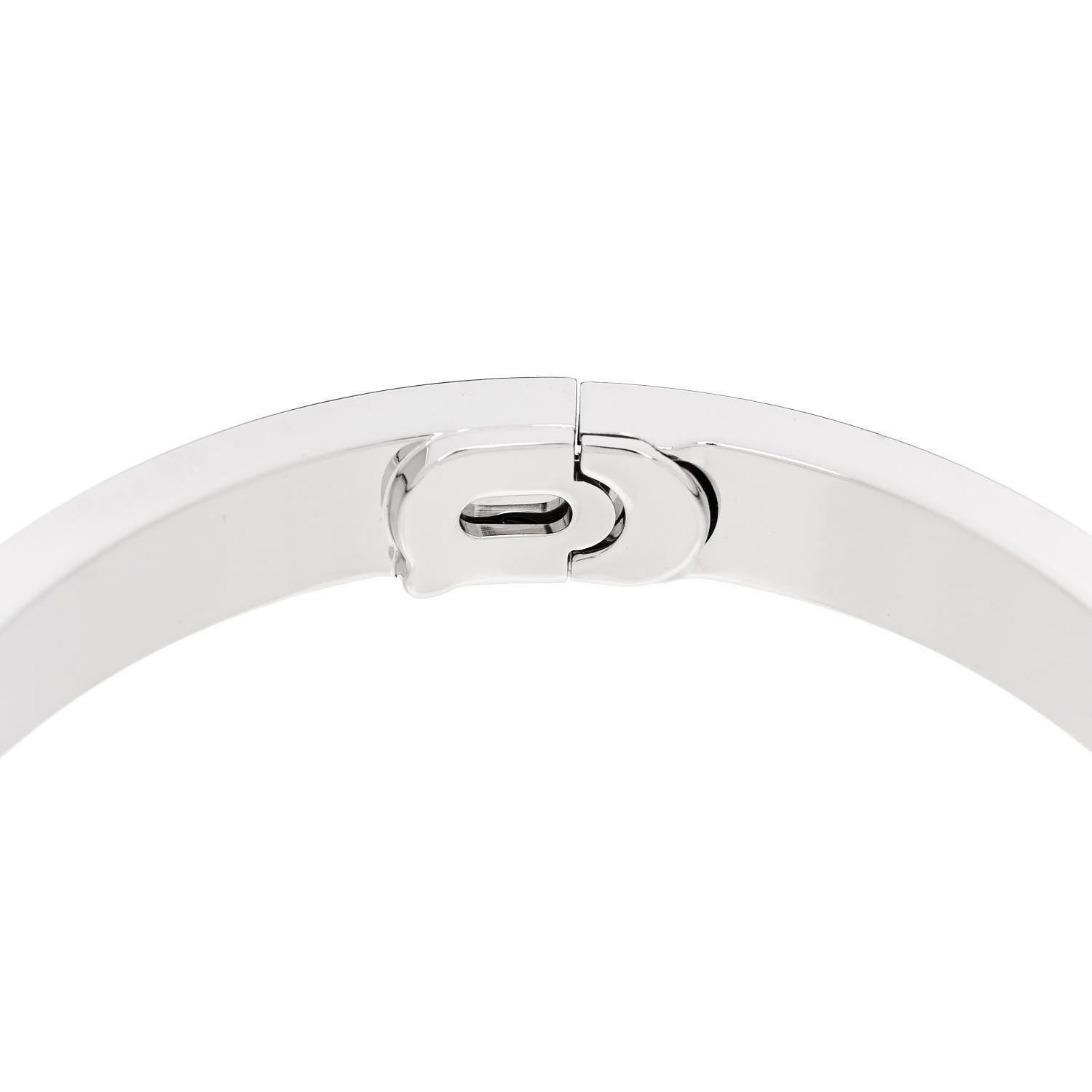 Cartier 18K White Gold Diamond LOVE Paved Bracelet 18 6 of 7