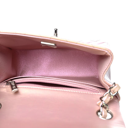 Chanel Iridescent Calfskin Quilted Mini Square Flap Pink 5 of 10