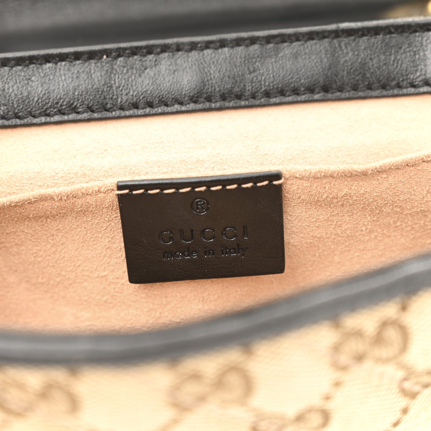 Monogram Matelasse Diagonal Mini GG Marmont Shoulder Bag Beige Black