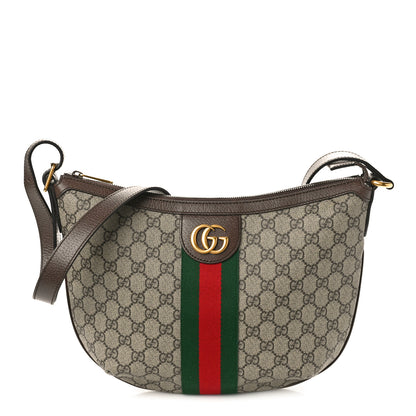 Gucci GG Supreme Monogram Web Small Ophidia Half Moon Hobo Brown 1 of 8