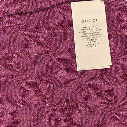 Gucci Lame Jacquard Monogram Scarf Fuchsia 2 of 3