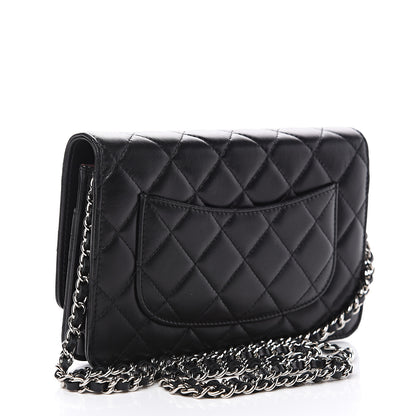 Chanel Lambskin Quilted Wallet On Chain WOC Black 2 of 12